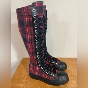 Converse Chuck Taylor Lift XXHi Platform Red Plaid - Size 5.5